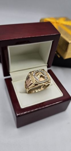 Solid 14kt Gold Horse Style Ring Anillo De Caballo En Oro 14kt Solido