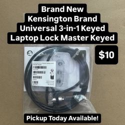 Brand New Kensington Brand Universal 3-In-1 Keyed Laptop Lock Master Keyed (1 Available)