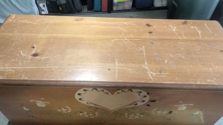 Cedar chest/ inside is gorgeous/ outside needs some sanding and loving..$50 or best offer if interested.