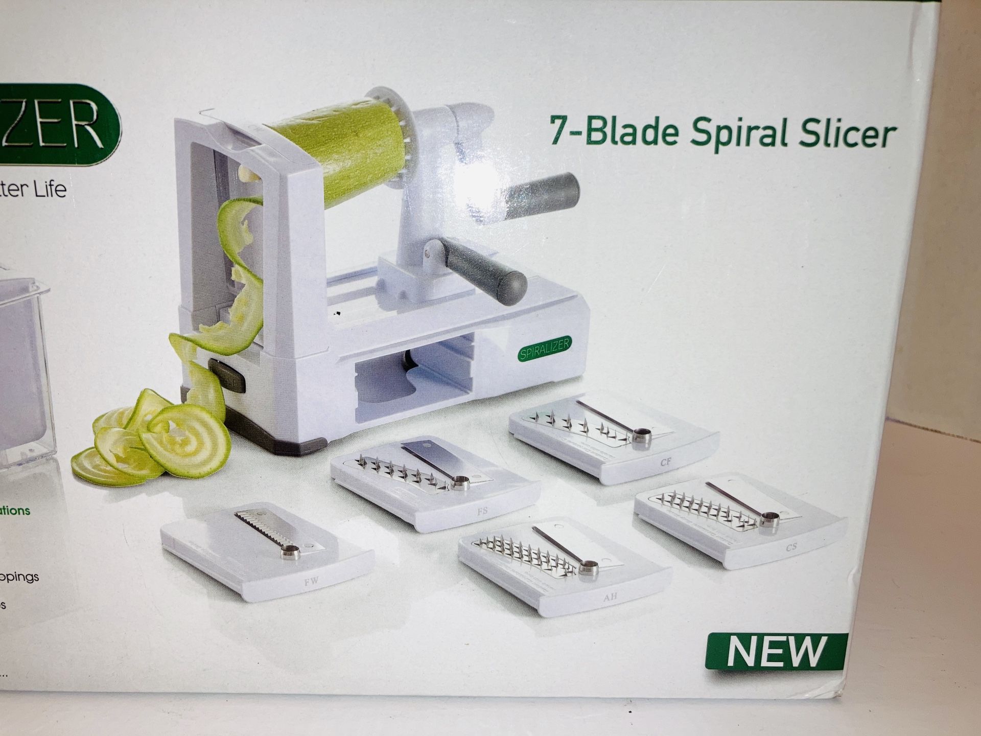 Brieftons 7-Blade Vegetable Spiralizer Strongest-and-Heaviest Duty Vegetable Spiral Slicer, Best Veggie Pasta Spaghetti Maker for Low Carb/Paleo/Glut