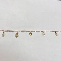 14k Two Tone Anklet