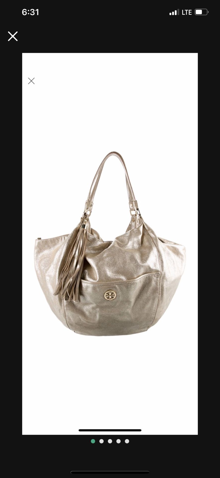 Gold  Tory Burch hobo bag