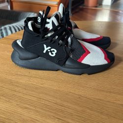 Adidas Y-3 Kaiwa Men’s 7 / Women’s 8.5 Designer Sneakers Black Red Yohji Yamamoto
