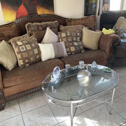 Oval Silver Glass Table