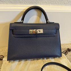 Navy Blue Mini Kelly Bag H