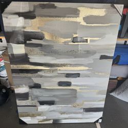 Black And Gold Large Abstract Art