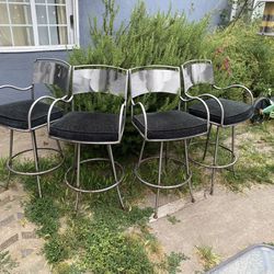Set Of Four Vintage Metal Barstool Chairs $40 For All