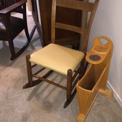Mid century rocking chair USA solid wood