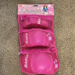 Pink Razor Knee/ Elbow Pads And Wrist Guards