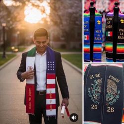 Graduation Stoles-Large Variety of Designs  Estolas De Gradación - Gran Variedad  Starting at $25 - Empezando a $25 1513 Cabrillo Av Torrance, 12:30-7