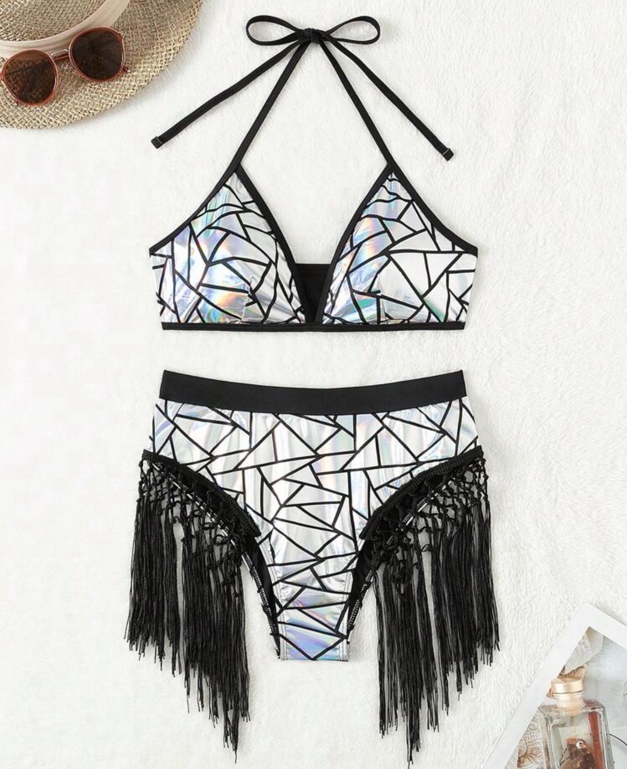Small Bikini Top And Fringe Bottoms