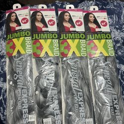 4 silver jumbo braids