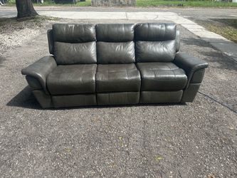 Leather 3-seat dual power reclining sofa