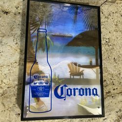 Vintage Rabbit Tanaka Mirrored  Corona Extra Magic Sign Lighted Sign Display-12 1/4” x 18 1/4”