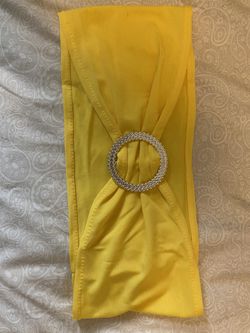 Yellow Spandex Chair Sashes with Buckle For Sale