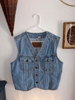 Vintage Rafaella Light Wash Denim Vest Women's Button Front Retro 90s