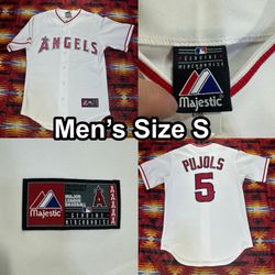 Majestic Los Angeles Angels Albert Pujols Men’s Small White Baseball Jersey