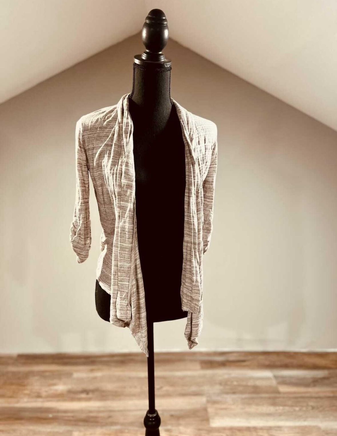Tan and White Cardigan- Small