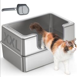XXL Stainless Steel Cat Litter Box – Like New – $50