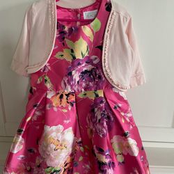 Girls Size 5T Dress Shrug And Headband