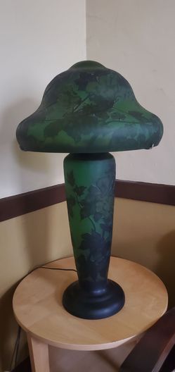 Vintage Emile Gallé Style Cameo Art Glass Lamp