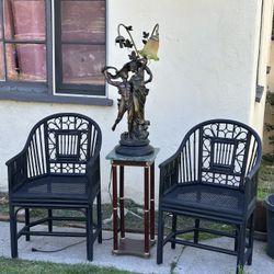 Vintage Cane bamboo Accent Or Dining Chairs $187.00 Each 