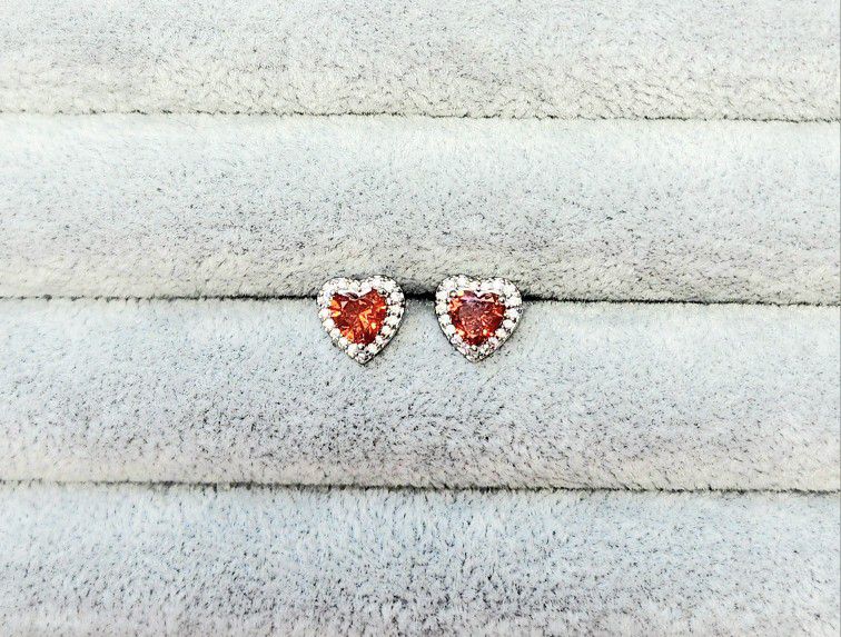 Ruby & Sapphire Heart Earrings