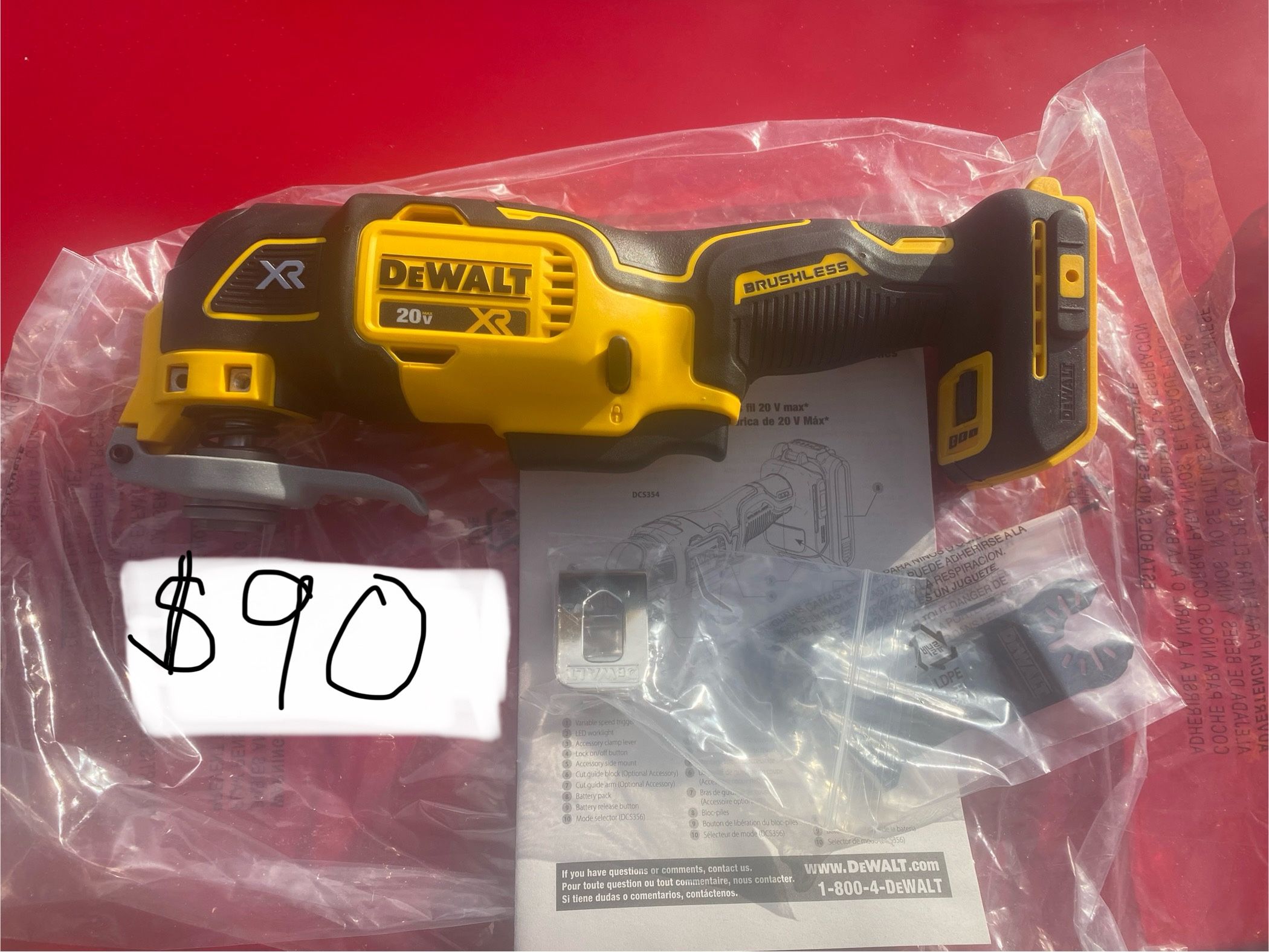 Brand New Dewalt 20v XR Multitool With Blade Belt Clip Brushless tool only