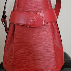Authentic Louis Vuitton Sac D'epaule  Red Epi Leather Shoulder Bag $700