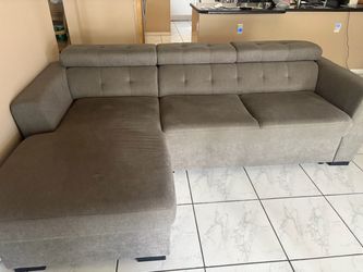 Gray L-Shaped Sectional Sofa W/Chaise Modern Style