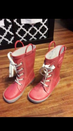 $15 Boys rain red boots size 1.