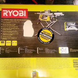 ryobi 10 in. expanded capacity table saw with rolling stand