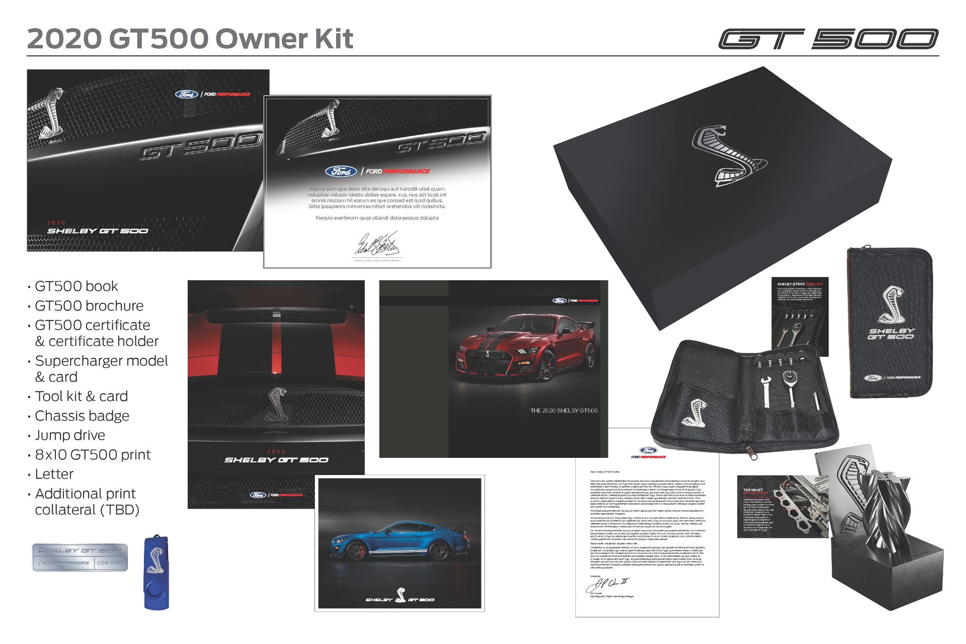 2020 Ford Mustang Shelby GT500 Owners Kit 