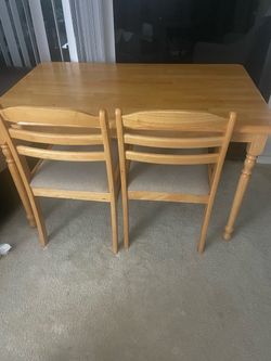 Wood table and 2chairs