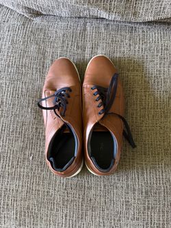 Aldo Brown Leather Lace-Up Sneakers 10.5