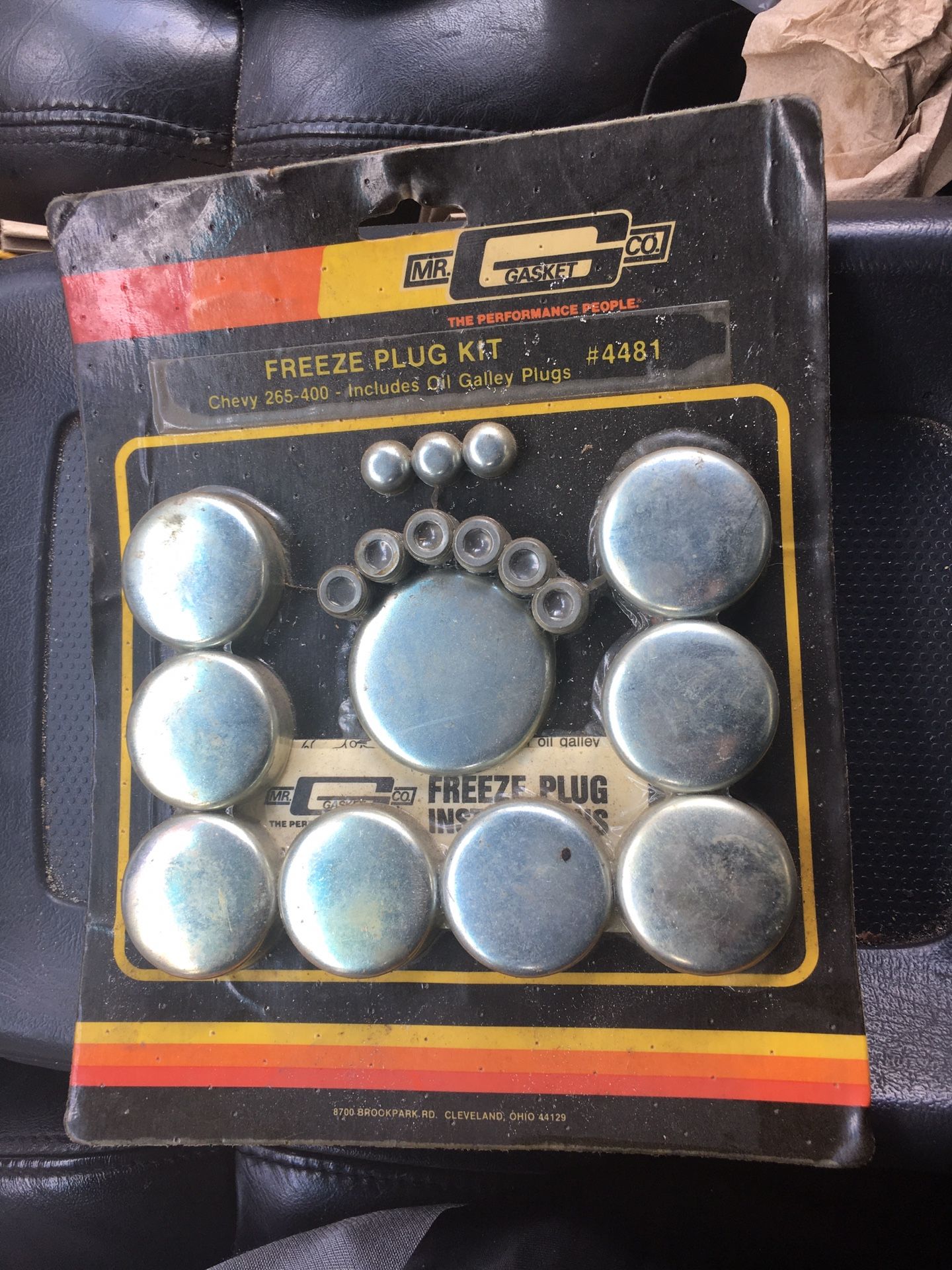 BRAND NEW MR GASKET FREEZE PLUG KIT FOR CHEVY 265-400-SMALL BLOCK CHEVY INCLUDES OIL GALLEY PLUGS PART NUMBER 4481-$20.00