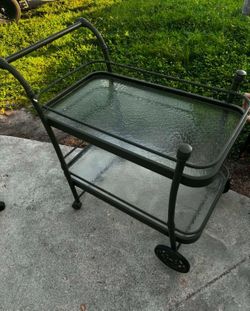 Cast Aluminum Two Tier Bar Server Cart