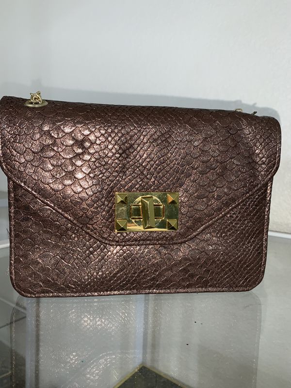 Jessica Simpson Brown Gold Metallic Clutch Purse For Sale In Phoenix
