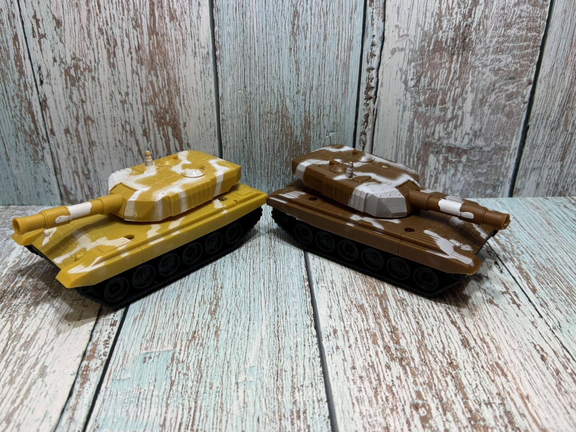 Lot Of 2 Friction Powered Camouflaged Tanks Hard To Find New Without Tags