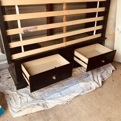 Queen Bed Frame W Headboard And Foot Drawers