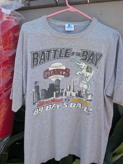 Vintage STARTER Giants A’s Battle Of The Bay 1989 Graphic T-Shirt Size L