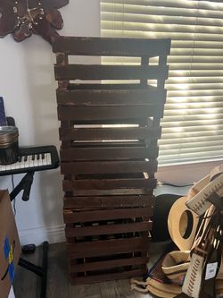 Dark stained wood crates