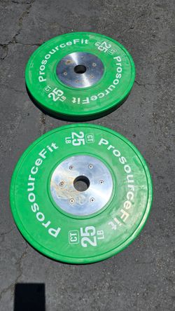 ProsourceFit Color Training Bumper Plate 25 lb, Green