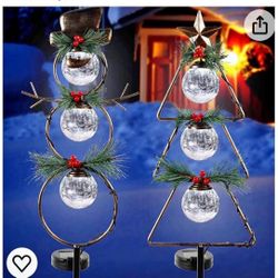 Christmas Outdoor Solar Stake Lights set of 2