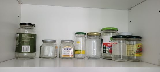 Assorted Empty Glass Jars with Lids