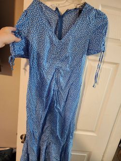 Floral Midi Dress(Blue)