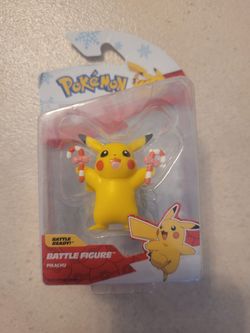 Pokemon Pikachu with Holiday Candy Canes Battle Figure Battle Ready 2023