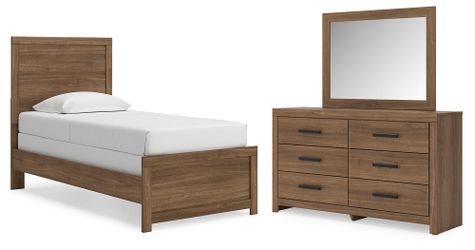 Broachmyn Auburn Twin Panel Bed, Dresser and Mirror (Online Special Price)