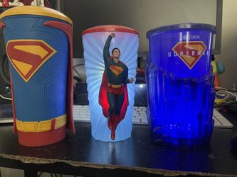 Superman Cups All 3 New With Straws