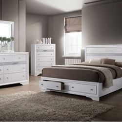Brand New White 4pc Queen Bedroom (Available In Eastern King)